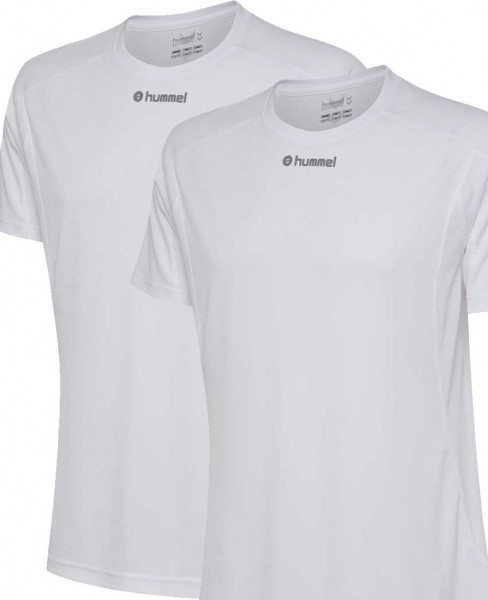 2er Set Laufshirt RUNNER SS TEE Atmungsaktives T-Shirt, weiß, hummel