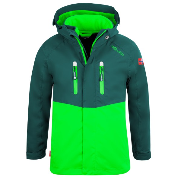 Kids Bryggen 3in1 Jacket 4 Jahreszeiten Jacke dark green/bright green TROLLKIDS