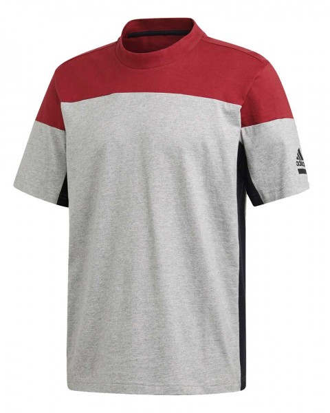 adidas Herren Sport-Fitness-T-Shirt Z.N.E. grau rot FU0053 100% Baumwolle